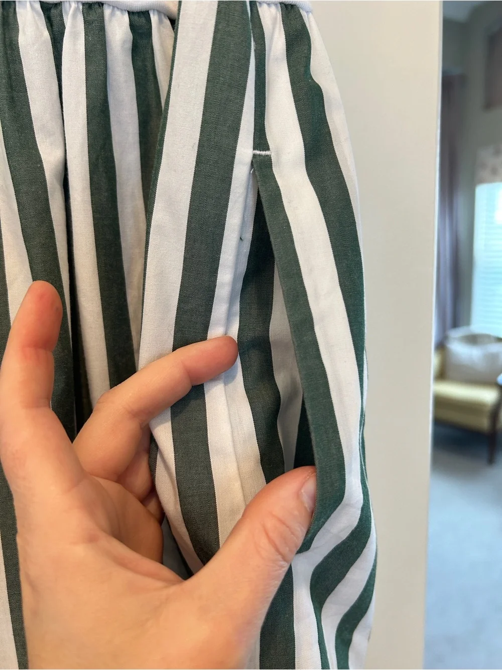 J. Crew Tank Top Dress with Green Stripe Skirt Petite Small